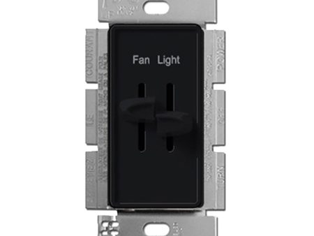 Skylark Dual Slide LED Dimmer and 3-Speed Fan Control, Single Pole, Black For Sale