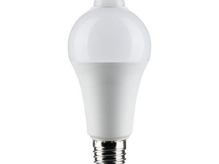 A19 LED Bulb with PIR Sensor, 12 Watts, 1050 Lumens, 5000K, E26 Medium Base, Frosted Finish Fashion