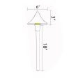 12V Landscape Cone Hat LED Path Light 19  3W 3000K Brass Online Sale