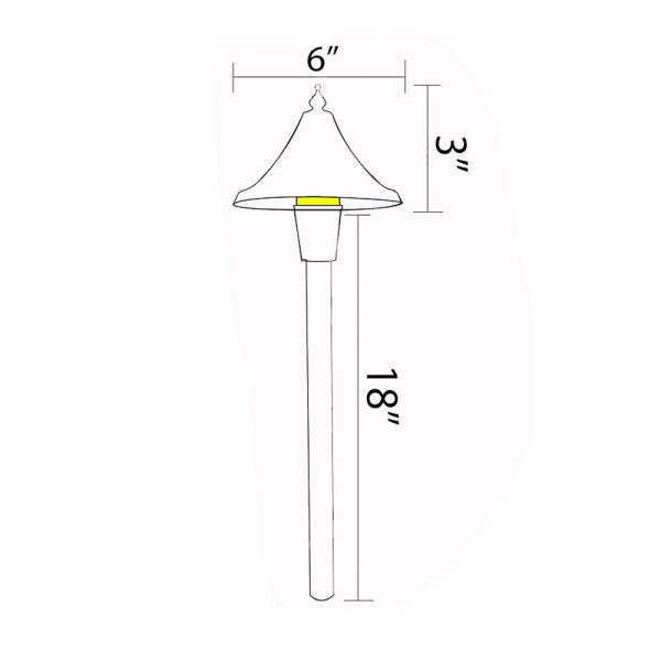 12V Landscape Cone Hat LED Path Light 19  3W 3000K Brass Online Sale