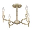 Cambay 13 in. 4 Lights Semi flush Mount Light Gold Finish Fashion