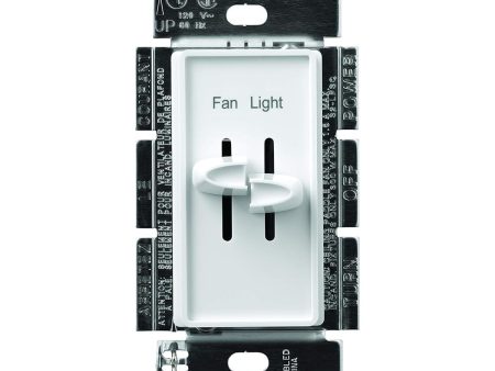 Skylark Dual Slide LED Dimmer and 3-Speed Fan Control, Single Pole, White Online Sale