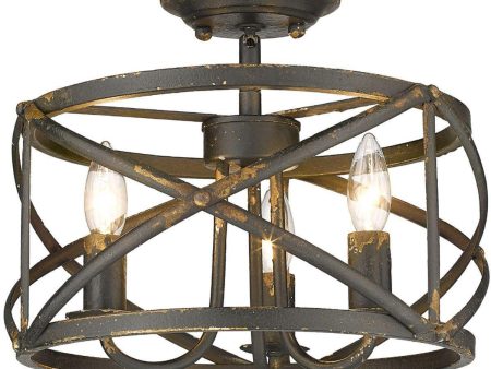 Alcott 14 in. Semi Flush Mount Light Bronze finish Hot on Sale