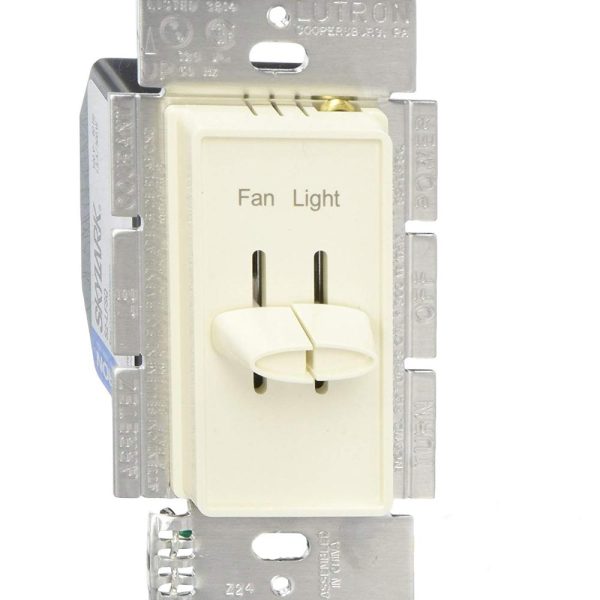 Skylark Dual Slide LED Dimmer and 3-Speed Fan Control, Single Pole, Light Almond Cheap