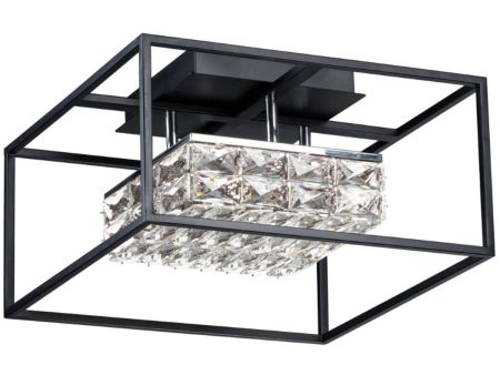 Zephyr 16 in. LED Semi Flush Mount Light Black finish Cheap