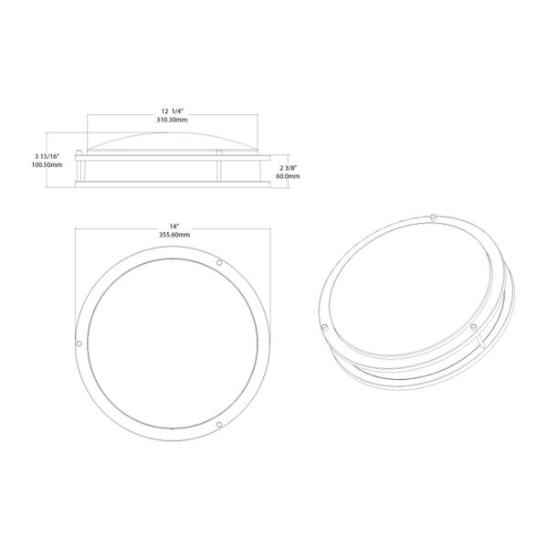 CRVFA 14 In. LED Flush Mount Light 120-277V Selectable CCT Brushed Nickel Finish Sale