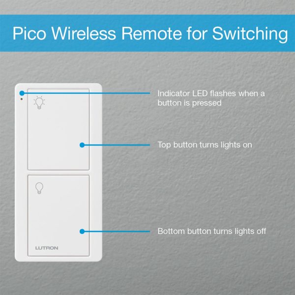 Pico Wireless Control 2-Button Smart Remote, Light Almond Sale