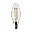 B11 Candle Filament LED Bulb, 6W, 500lm, 5000K, E12 Candelabra Base, Clear Finish, Pack of 2 Discount