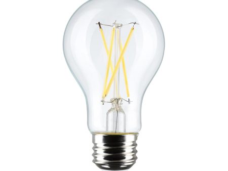 A19 LED Filament Bulb, 60W Equal, 8 Watts, 800 Lumens, 5000K, E26 Medium Base, Clear, Pack of 4 Discount