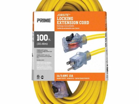 100 ft. Outdoor Heavy Duty Extension Cord 14 3 Gauge SJTW Yellow Fashion