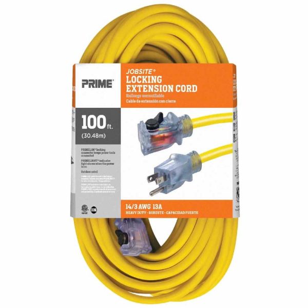 100 ft. Outdoor Heavy Duty Extension Cord 14 3 Gauge SJTW Yellow Fashion