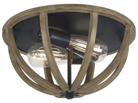 Allier 13 in. Flush Mount Light Brown Finish Supply