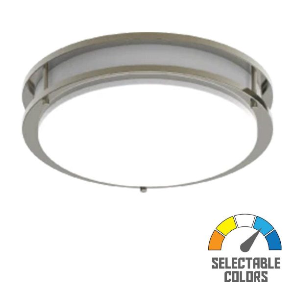 CRVFA 14 In. LED Flush Mount Light 120-277V Selectable CCT Brushed Nickel Finish Sale