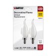 CA10 LED Bulb, 6W, 500lm, 2700K, 60W Equal, E12 Candelabra Base, Frosted Finish, Pack of 2 Online now