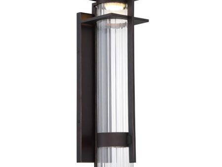 Kittner 21 in. LED Outdoor Wall Sconce Oil Rubbed Bronze & Gold Finish For Cheap