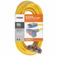 50 ft. Outdoor Heavy Duty Extension Cord 12 3 Gauge SJTW Yellow Sale