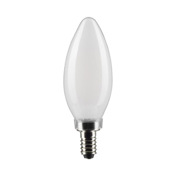 B11 Candle LED Bulb, 6W, 500 Lumens, 2700K, E12 Candelabra Base, Frosted Finish, Pack of 2 Online Hot Sale