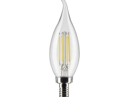 CA10 Filament LED Bulb, 4W, 350lm, 2700K, 40W Equal, E12 Candelabra Base, Clear, Pack of 2 Discount