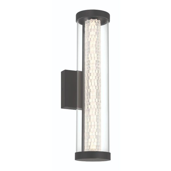 Savron 18 in. LED Outdoor Wall Light black Finish on Sale