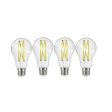 A19 LED Filament Bulb, 100W Equal, 13 Watts, 1500 Lumens, 2700K, E26 Medium Base, Clear, Pack of 4 Online now