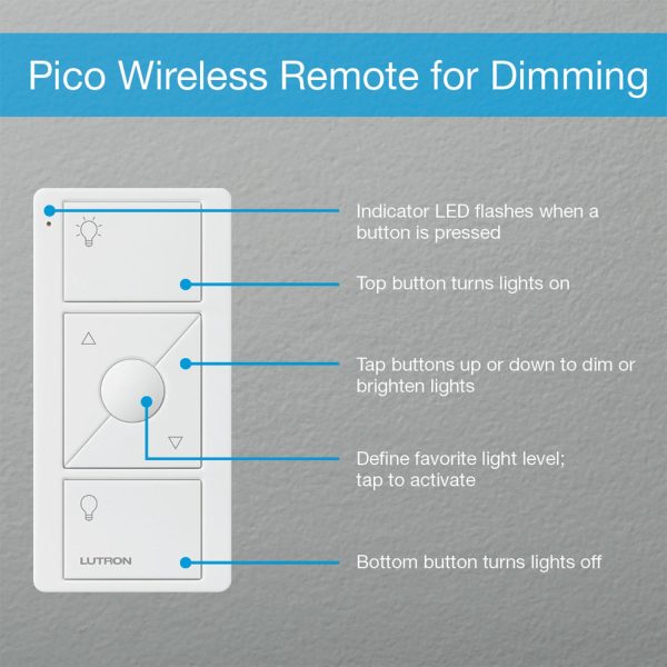 Pico Wireless Control 3-Button Smart Remote with Raise Lower, Light Almond Supply