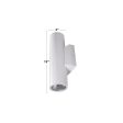 12 In 2 Lights LED Outdoor Cylinder Armed Sconce Up Down White Finish For Sale