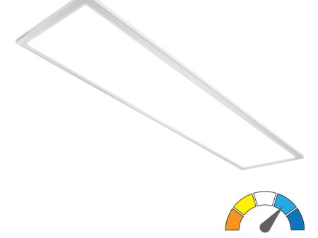 4ft LED Ceiling Light, Surface Mount Panel, 4200 Lumens, 30K|40K|50K, White Trim For Discount