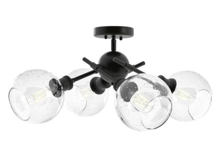 Axel 25 in. Semi Flush Mount Light Black finish on Sale