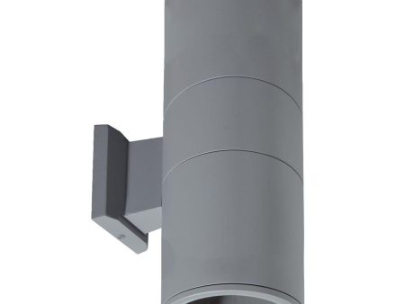 10 In 2 Lights Outdoor Cylinder Wall Light Up Down Lights Gray Finish Sale