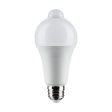 A19 LED Bulb with PIR Sensor, 12 Watts, 1050 Lumens, 3000K, E26 Medium Base, Frosted Finish Discount