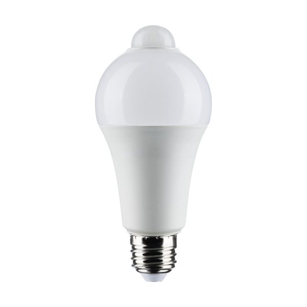 A19 LED Bulb with PIR Sensor, 12 Watts, 1050 Lumens, 3000K, E26 Medium Base, Frosted Finish Discount