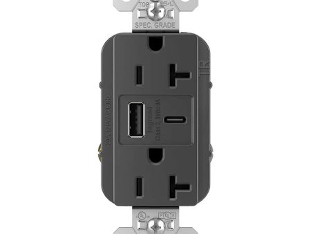 Tamper Resistant 20A Duplex Receptacle with USB Type A C Fast Charging, Black Cheap