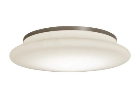 Sutton 18 in. LED Flush Mount Light Selectable CCT Satin Nickel Finish For Sale