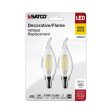 CA10 Filament LED Bulb, 4W, 350lm, 2700K, 40W Equal, E12 Candelabra Base, Clear, Pack of 2 Discount