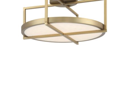 Boada 18 In. LED Semi flush Mount Light Brass Finish For Discount