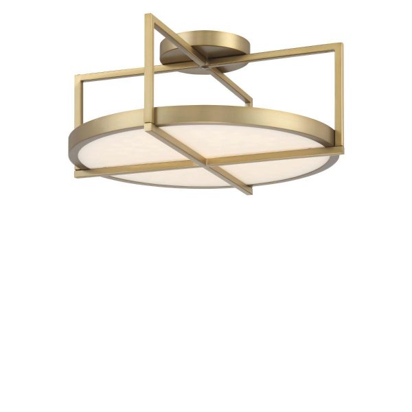 Boada 18 In. LED Semi flush Mount Light Brass Finish For Discount