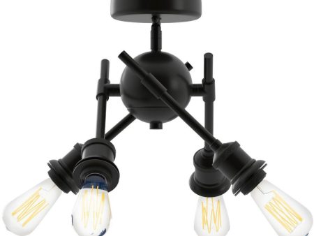 Axel 16 in. Semi Flush Mount Light Black finish Cheap