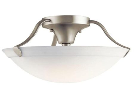 16 in. 3 Lights Semi Flush Mount Light Nickel finish Fashion