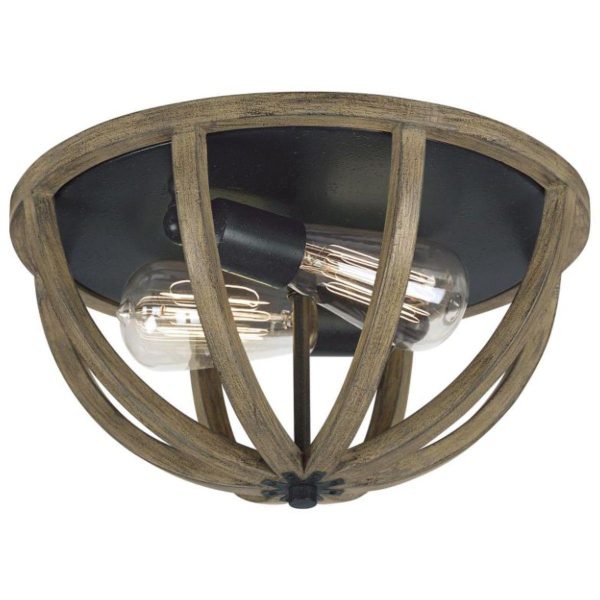 Allier 13 in. Flush Mount Light Brown Finish Supply