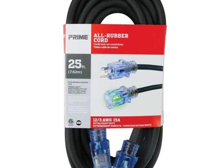 25 ft. 12 3 SJOOW All-Rubber Outdoor Heavy Duty Extension Cord Black Online Hot Sale